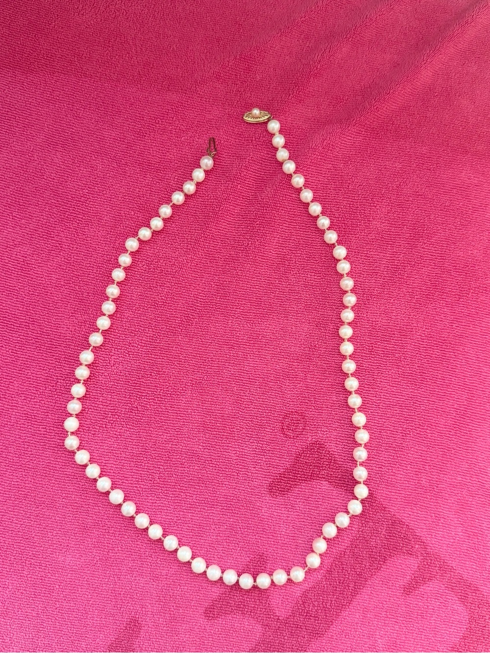 Vintage 1950 Japanese Akoya Cultured Pearl 14kYellow Gold 6.5mm Freshwater Pearl